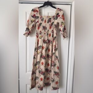 Floral Print Smocked Dress